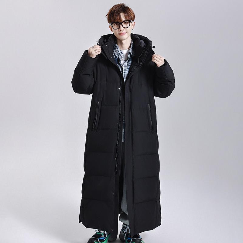 Autumn and Winter Couples Long Over-the-knee Down Jackets Trendy Loose Casual Warm Jackets Winter Models