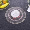 European Round 3D Embroidered Transparent Coaster Placemat Coffee Cup Wine Glass Non-slip Pad Party Barware Flatware Decoration