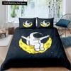Cartoon Astronaut King Queen Duvet Cover Kawaii Spacecraft Bedding Set for Kids Outer Space Blue 2/3 Pcs Polyester Quilt Cover