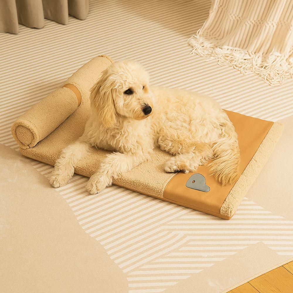 Removable Dog Sleeping Mat Neck Protection Pet Dog House Practical Dog Plush Bed  Crate