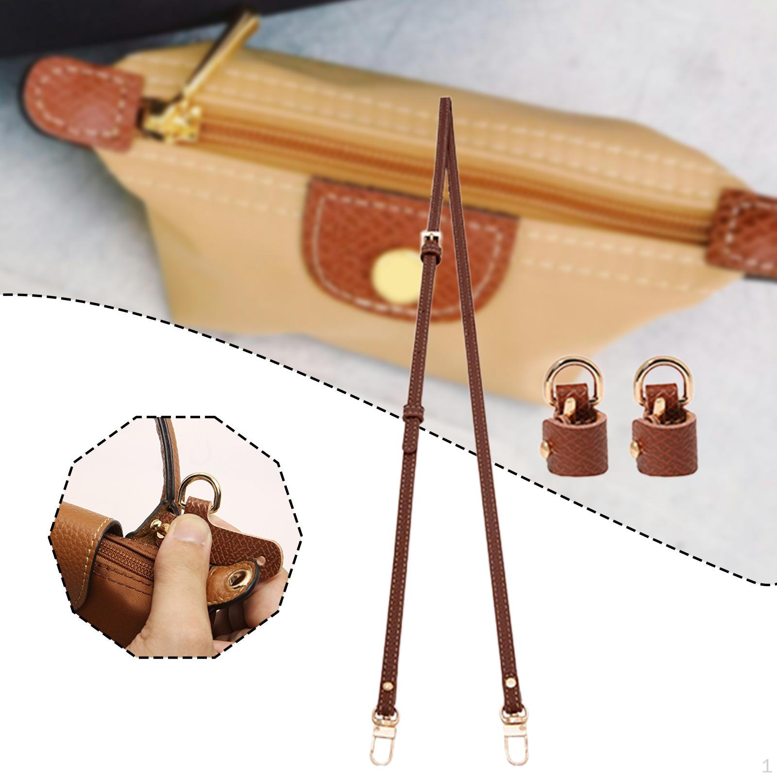 

Purse Strap Classic Shoulder for Wallet Handbags Clutch Small Bag Width 0.9cm_Brown Golden Buckle