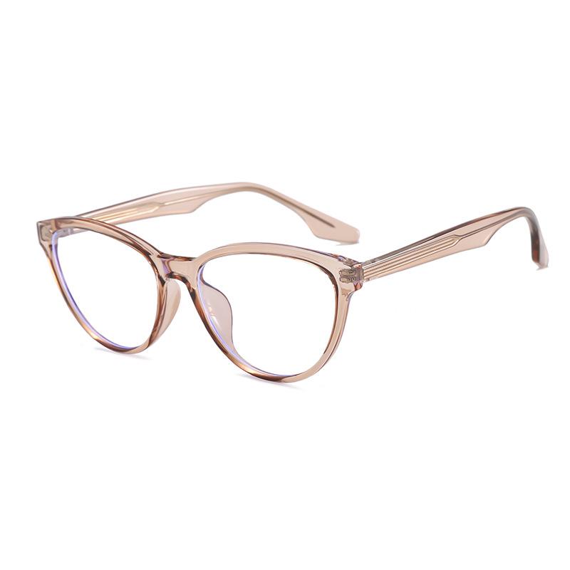 INS Style Cat-Eye TR Frame Glasses: Fit for Prescription, Anti-Blue Light, Large Face Slimming CP9