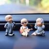Car Interior Decor 3pcs Resin Monk Band Dashboard Ornaments Creative Musician Guitar Drummer Monks Cute Vehicle Accessories