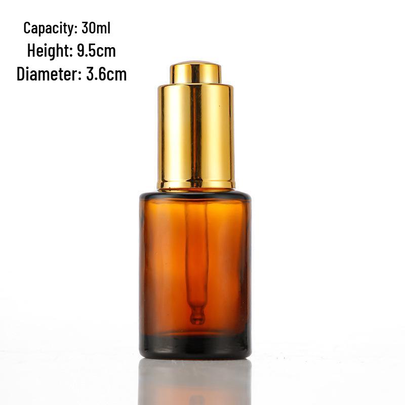 Brown Flat Shoulder Thick Glass Essential Oil Dropper Bottle for Cosmetics and Perfume