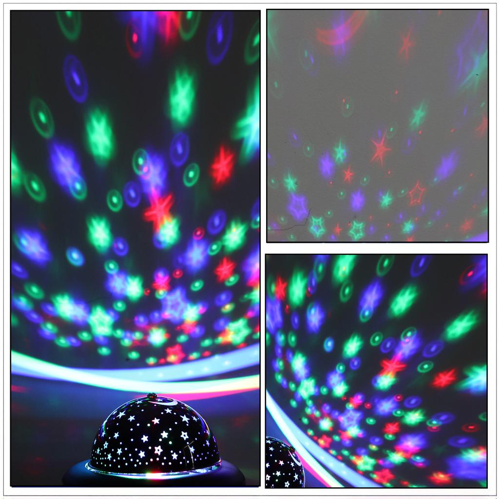 USB Starry Sky Projector Lamp RGB Crystal Night Light with Auto Rotation, Starry Sky Effect LED for Bedroom Party Gaming Room Holiday Decoration