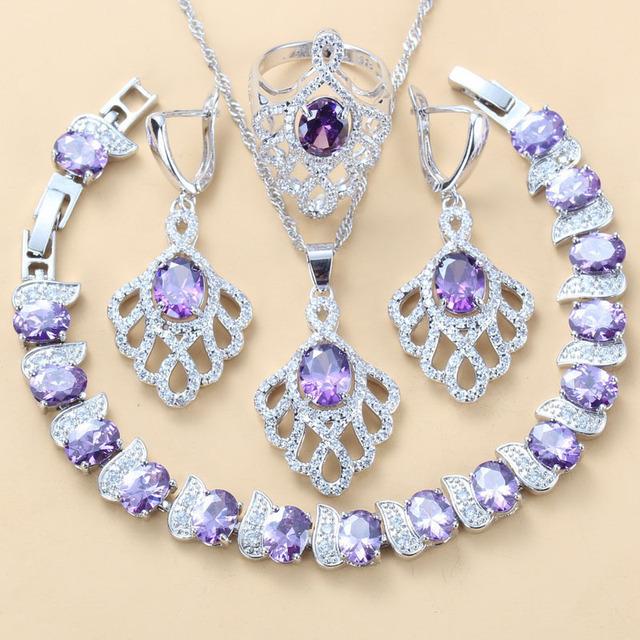 

Синие украшения с драгоценными камнями, подвеска, серьги, ожерелье и кольцо, женский комплект No. 10