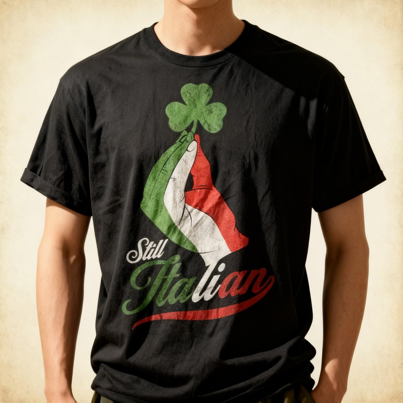 Funny Still Italian Shamrocks Hand Clover St Patricks Day T-Shirt S