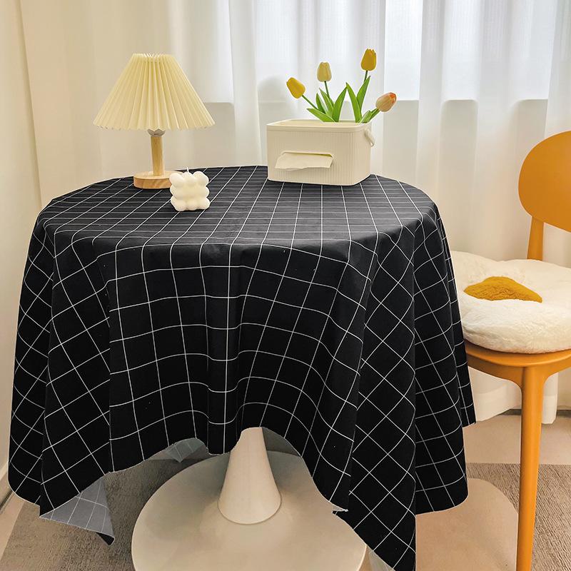Plaid Tablecloth Girl Heart Round Table Tablecloth Dustproof Dining Table Cloth Coffee Table Mat Spread Cloth