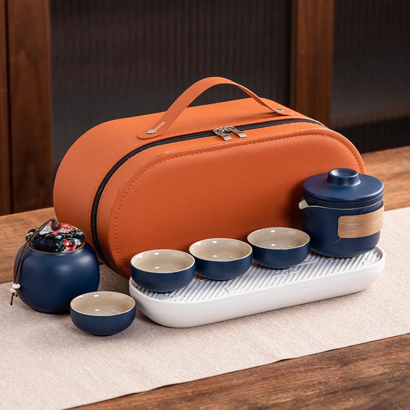 Travel tea set Ceramic express cup Portable one pot two cups Company business gifts Holiday souvenirs