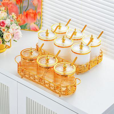 Seasoning Box Household Kitchen Light Luxury Seasoning Storage Box Desktop Seasoning Bottle Jar Sealing Seasoning Salt Jar Seasoning Jar