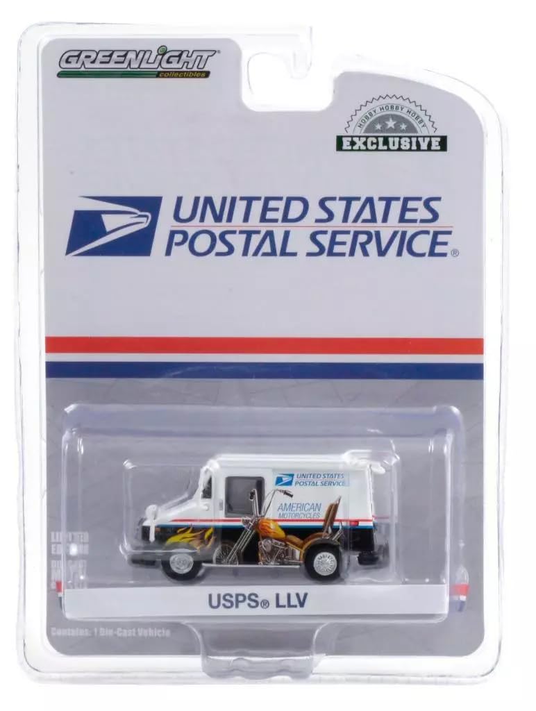 Greenlight US Postal Delivery Van USPS Greenlight Long Life Postal Delivery Vehicle American Motorcycles Collectables Stamps 1/64 [Product]
