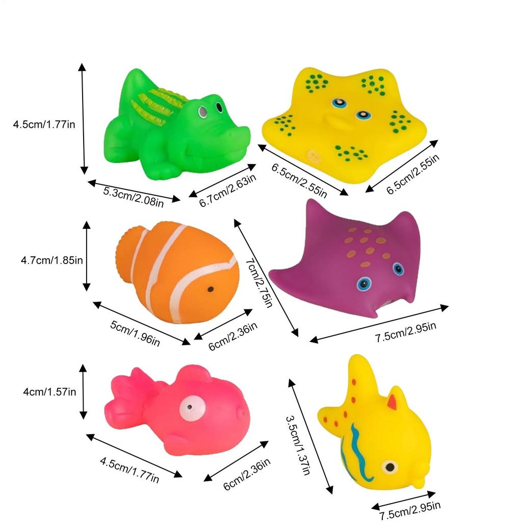 Cat Pool Toys 6pcs cat pool toys  Cat Bathing Toy Kitten Pool Water Squeaky Toy Interactive Swimming Bath Fish Toy Cat Supplies