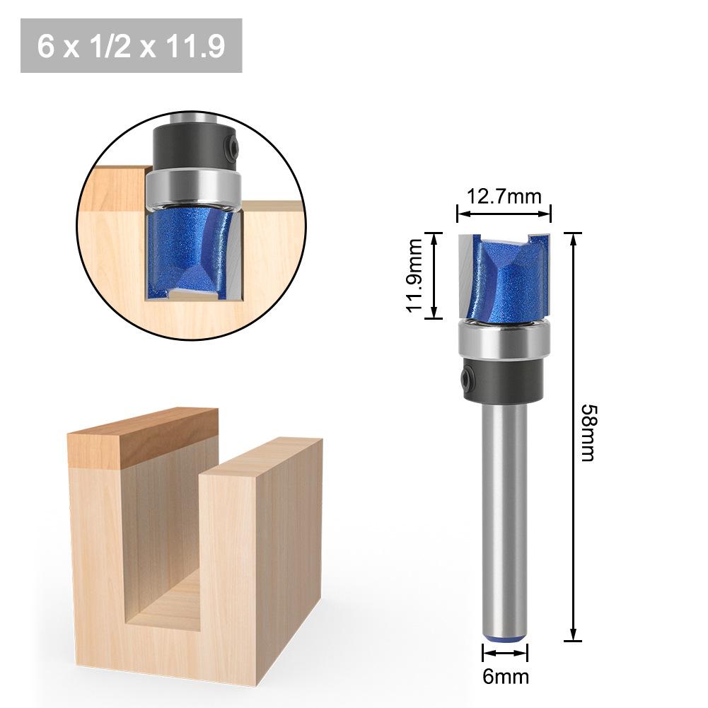 

Slotted Tungsten Steel Straight Knife Woodworking Milling Cutter, Engraving Machine, Trimming Machine, Imperial 1/4 Handle 6 Handle Bearing, Imitation Bearing straight knife 6 * 1/2 * 11.9