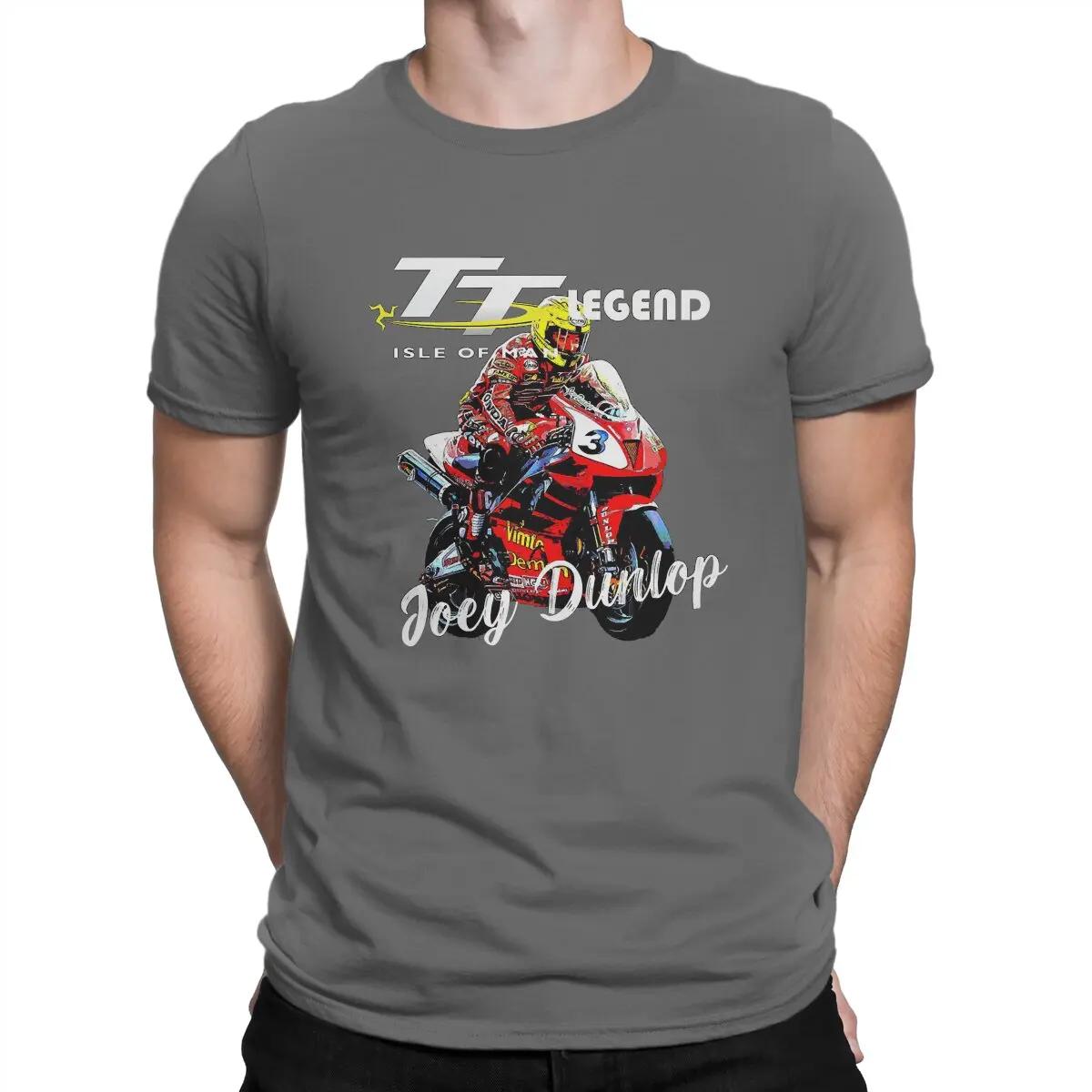 Футболка Joey Dunlop TT Legend Оверсайз Мужская Одежда Хлопок Топы Мотоциклист Гонки Принт Футболки Парень Повседневная Короткий Рукав S