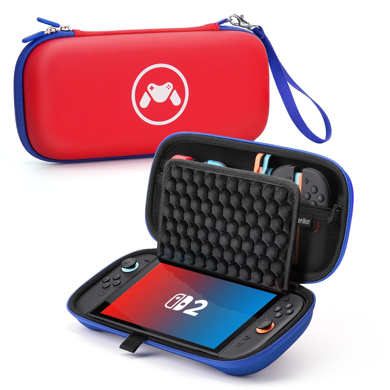 

Самый мощный защитный чехол, совместимый с Switch Switch 2, с хранилищем, точечной сотовой панелью для экрана, большим вместимостью 10 игр и легким для идеального