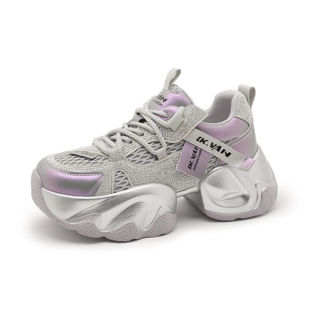 2519 Mesh Breathable Rhinestone Dad Shoes Women's Tide Summer New Platform Casual Shoes