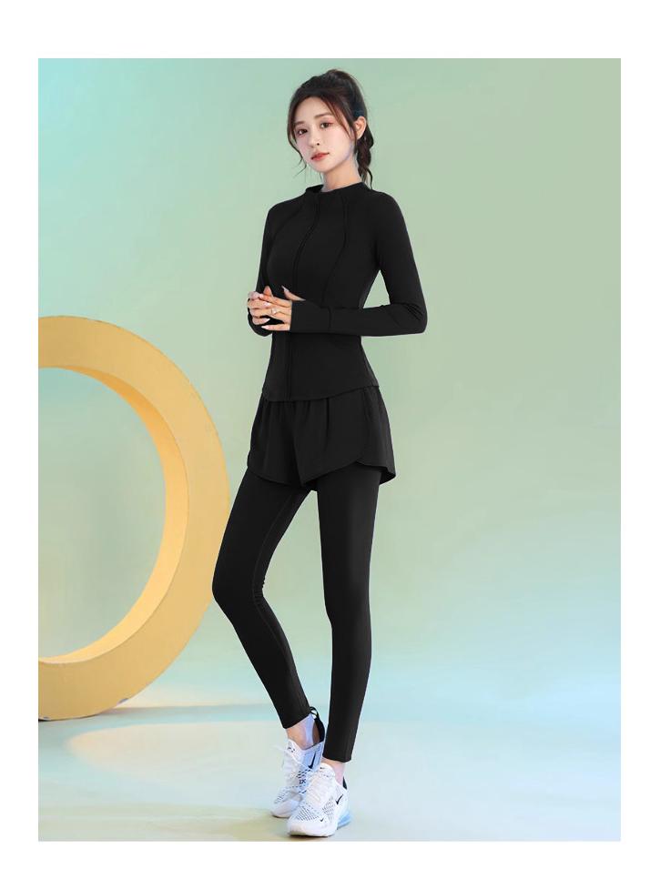 2025 Women's Slimming Morning Run Yoga Set - Long Sleeve Quick-Dry Fitness Outfit