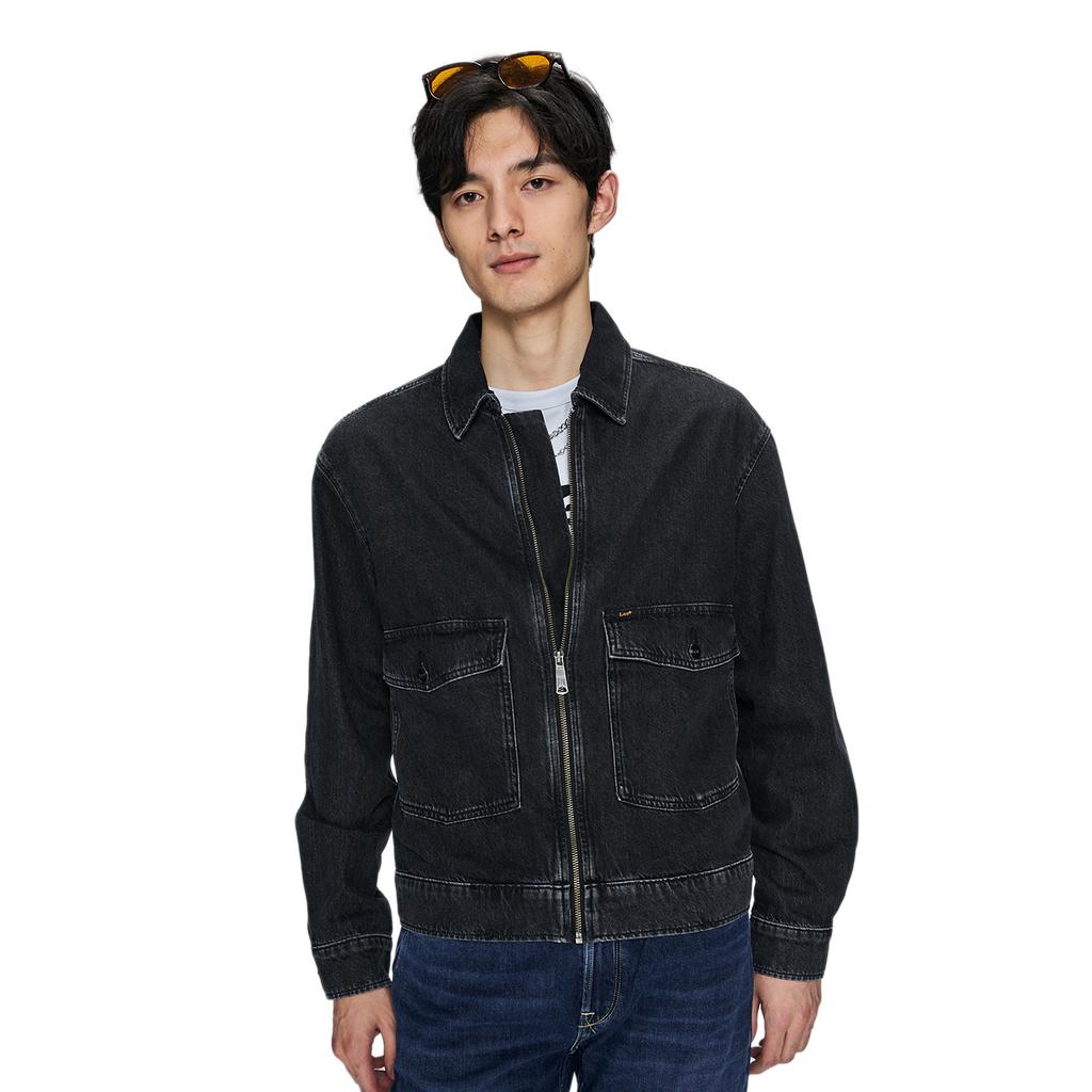 Lee Solid Color Work Denim Jacket Men jackets Black LMT004511100031A02862