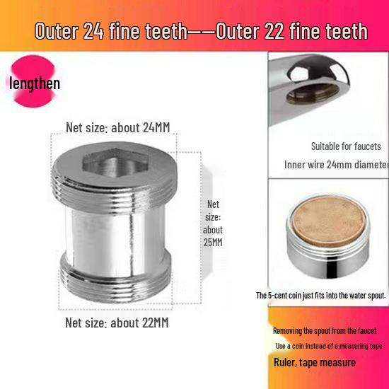 Faucet Adapter & Water Purifier Connector: M22 To 4-Point Coarse Thread Aerator