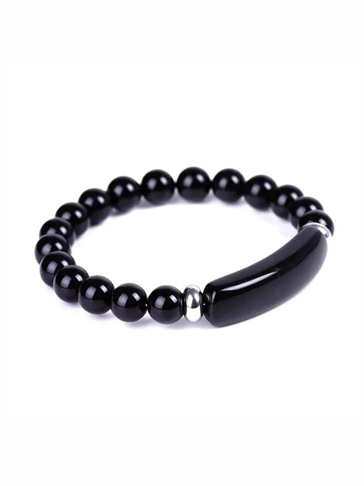 

Браслеты для мужчин из натуральных камней диаметром 8 мм из высококачественных материалов на день рождения One Size чёрный