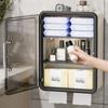 Large Capacity Wall Mounted Storage Box Dust-proof Waterproof Bathroom Storage Cabinet Multi Functional Space Saving