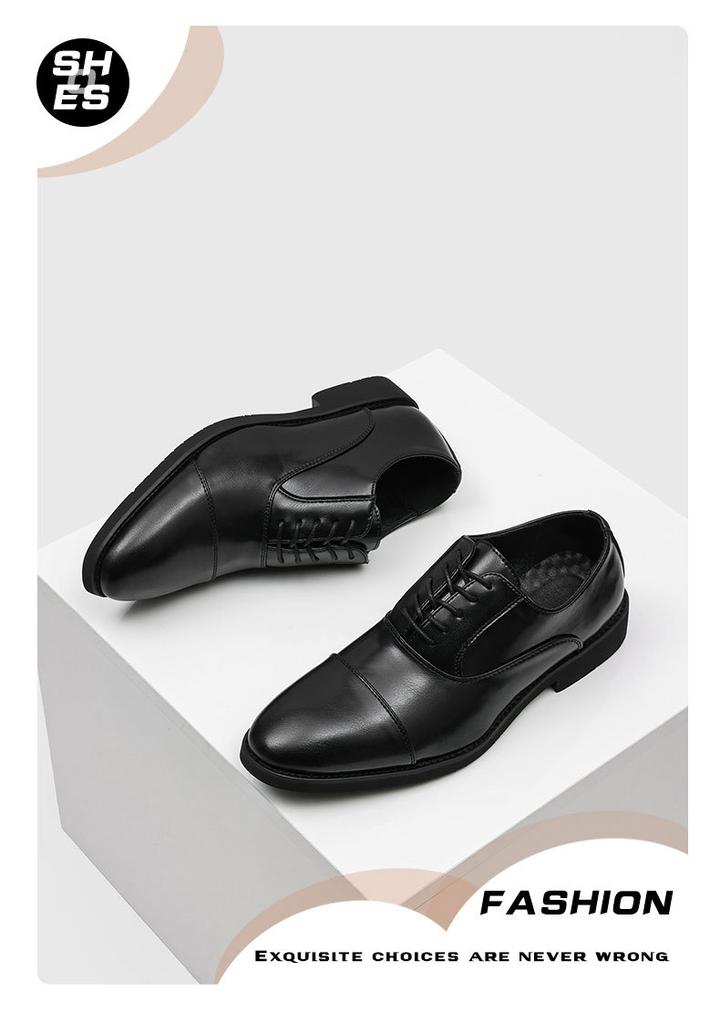 Men's Three-joint Formal Leather Shoes British Pointed Casual Commuter Derby Shoes