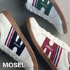 Mobus Men's Leather Sneakers, Genuine Leather, Sports, Casual, Walking Shoes, Current Model MOSEL (CREAM/NAVY, Measurement 25 Points, 0 Centimeters)