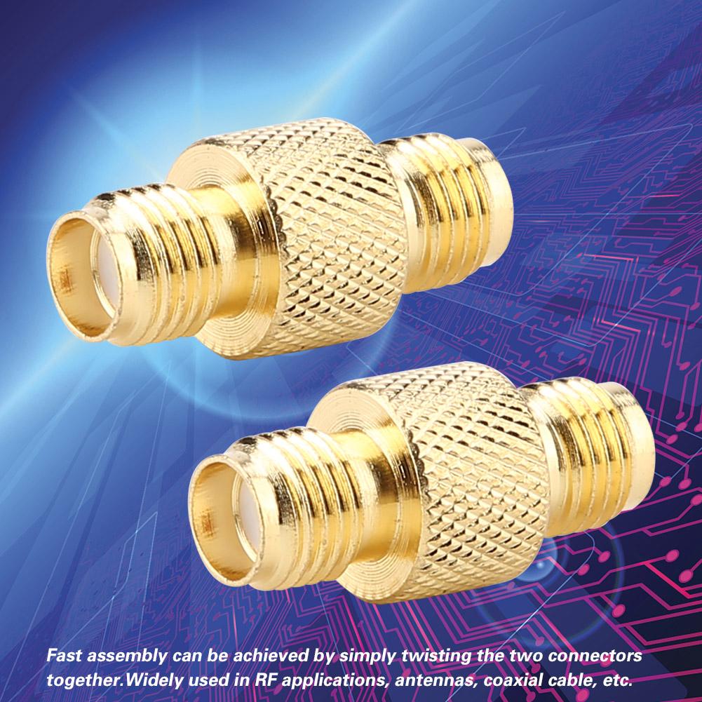 2pcs RF Switch Female to Female Radio SMA Coaxial Adapter Two way Head Coupling Connector
