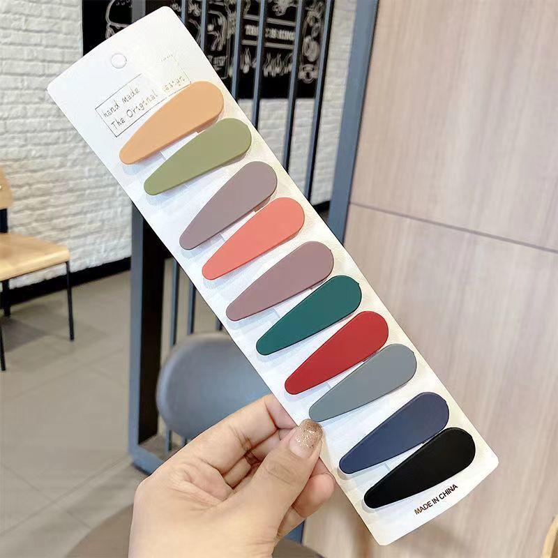 

10pcs 5-6cm Candy Color Geometric Waterdrop Square Ornament Hair Clips Women Girls Sweet Hairpins Kids Korean Hair Accessories