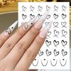 Linien Herz Nagelsticker 3 Stück Schwarz Weiß Rosa Herz Nagelaufkleber DIY Valentinstag Klebe-Schieber Maniküre Dekorationen