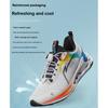 Li Ning Kids Trendy Comfortable Shock Absorption Rebound Low Top Running Shoes Kids Running Shoes White Blue Green YKFU056-7