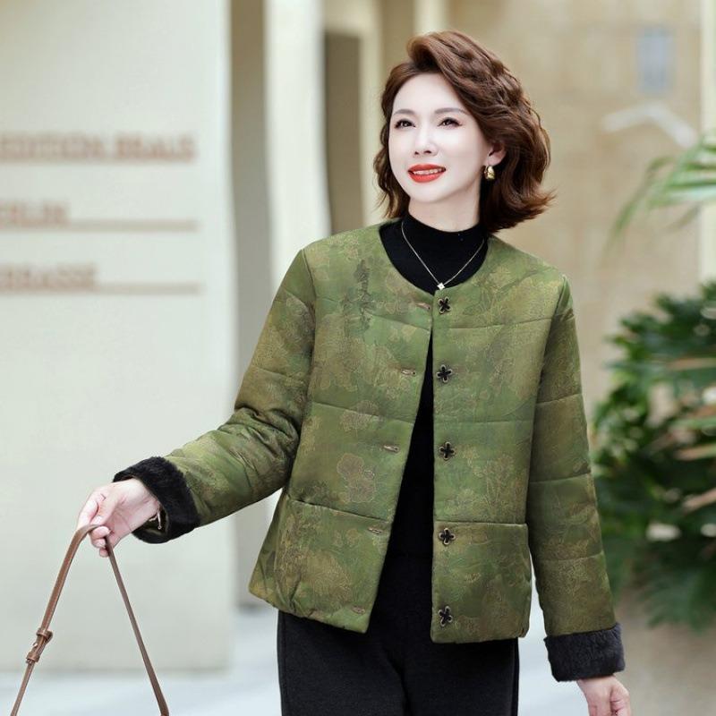 

Новое свободное пальто с круглым вырезом, короткое, осенне-зимнее, новое, повседневное, универсальное, тонкое, хлопковое пальто 5XL [recommended 150-80kg] зелёный