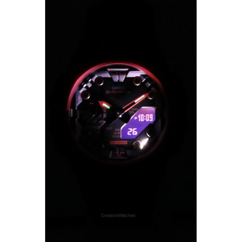 Casio G-Shock Analog-Digital-Harzarmband mit schwarzem Zifferblatt und Quarz GA-B001-4A 200M Herrenuhr