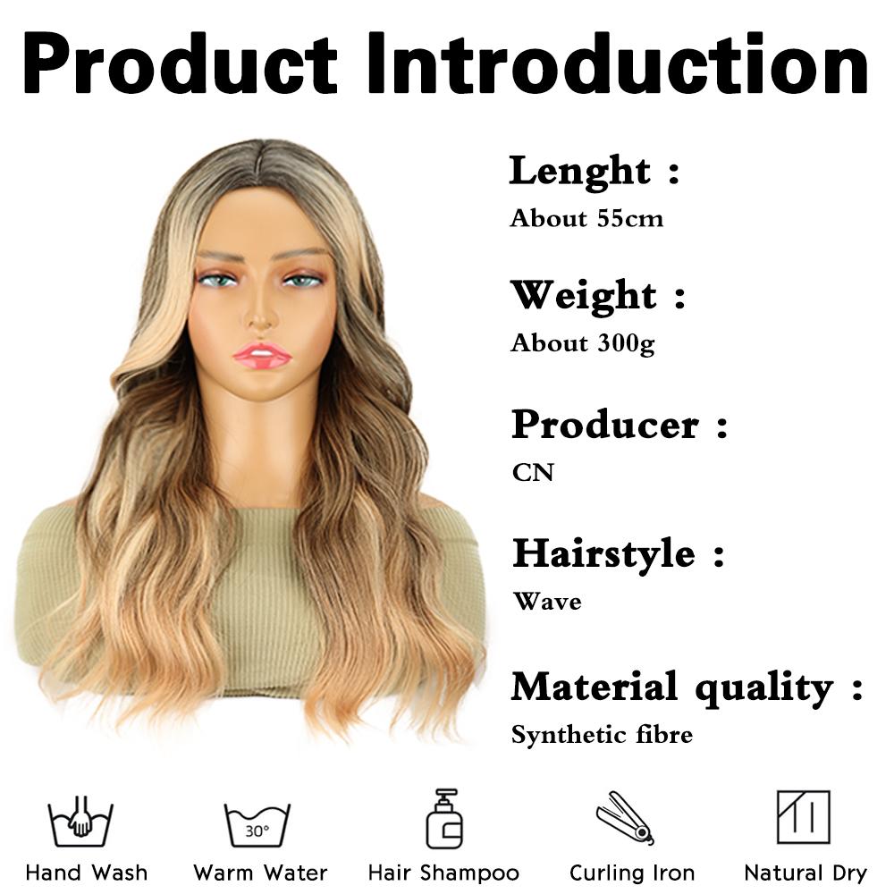 MISSQUEEN Long Wig With Bangs Synthetic Natural Looking Curly Wavy Wig For Womenn Daily Cosplay Party Halloween Wig