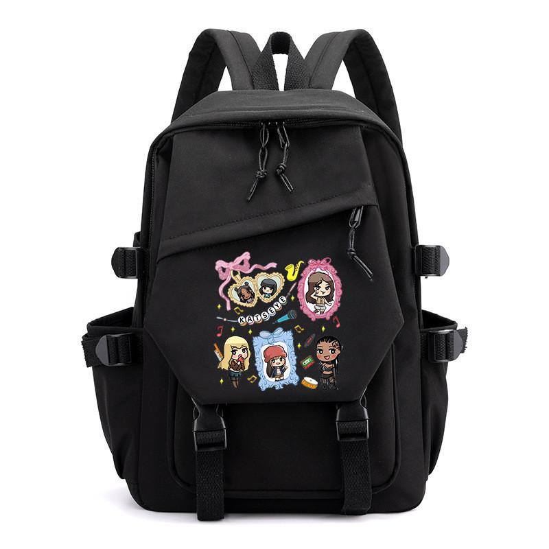 Kinder Schüler KATSEYE Bedruckter Rucksack Outdoor Schule Wasserdichte Leinwand Nylon Tasche