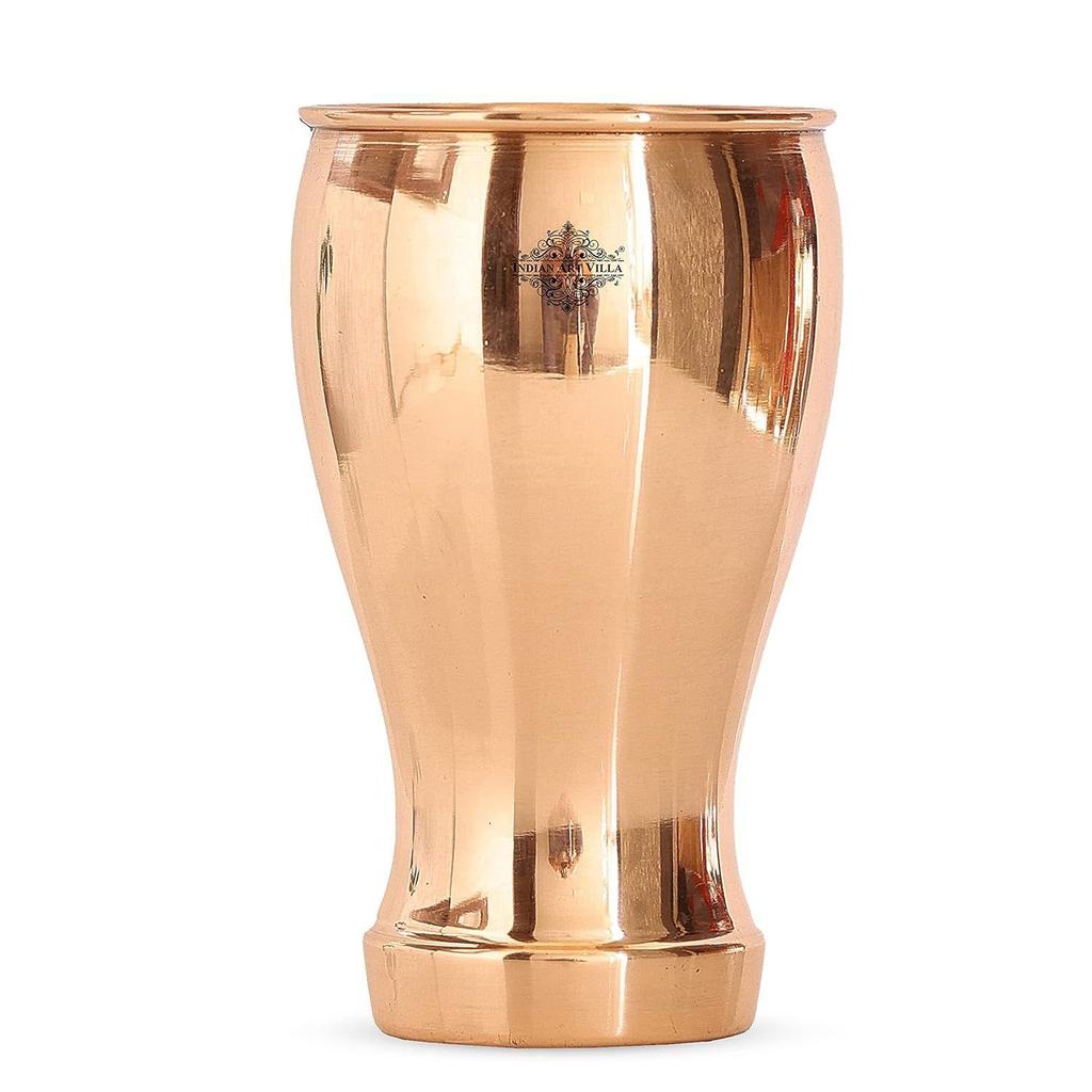 5.5" X 3.0" Pure Copper Wine Glass Goblet Tumbler Cup | 490 ML Capacity | Beer Wine Cocktail | Bar Home Hotel Restaurant, Set of 2