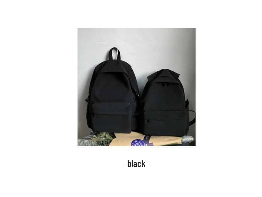 Women's Japanese & Korean Style Nylon Backpack - Solid Color, Lightweight, Fashionable for High School & College Students.