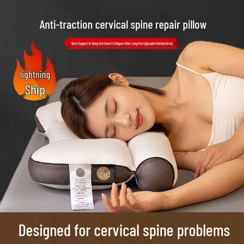 Orthopädisches Nackenschutzkissen - Nicht kollabierend, Gestrickter Feder samt Kern