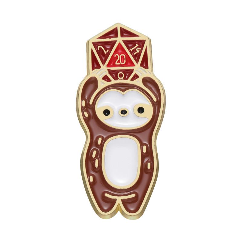 

Whimsical Brooch Anime Featuring Cute Weasel With Dice A Stylish Accessory For Everyone
