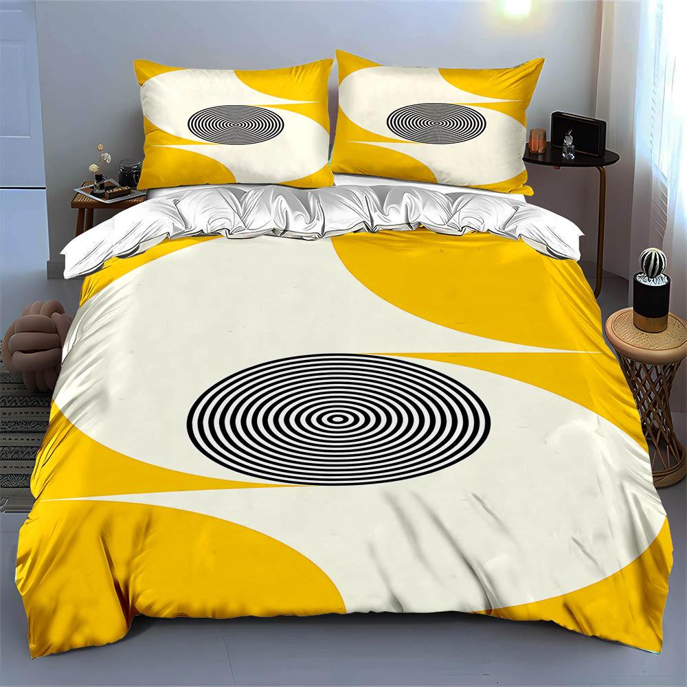 Spiralförmige konzentrische Kreise Bettwäsche Bettbezug-Sets Bettbezüge Kissenbezüge Geschenke (1 * Bettbezug 2 * Kissenbezüge, ohne Bettdecke)