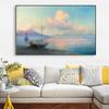 Famous Oil Painting Poster Gulf of Naples In the Morning Prints Ivan Konstantinovich Aivazovsky Canvas Painting Gallery Wall Art
