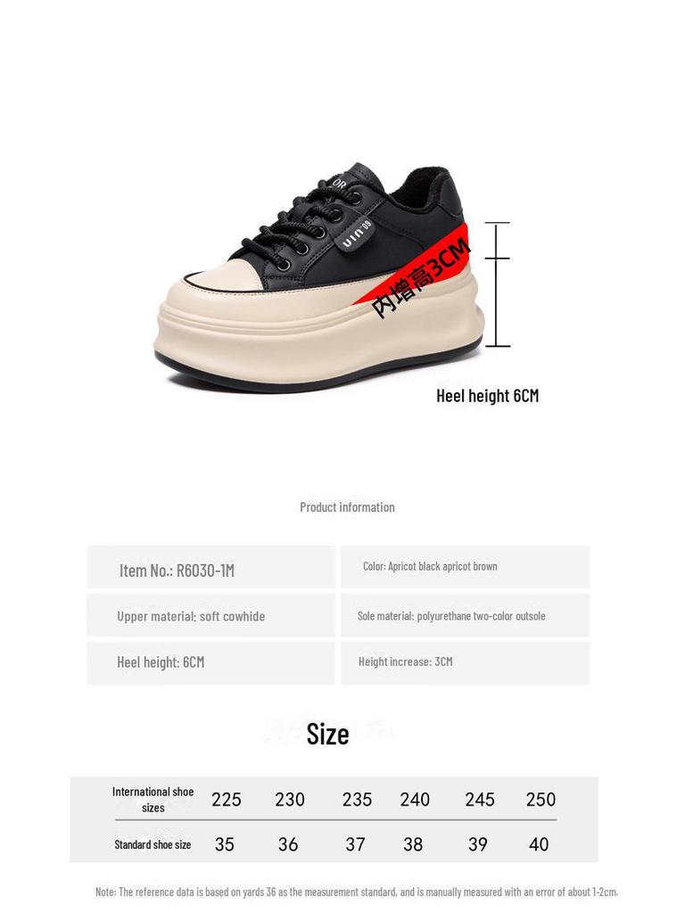 Weiße Plateau-Sneaker für Damen – Kollektion Herbst/Winter 2025, dicke Sohle, 8 cm Höhenverstärkung, warmer Allrounder mit Samt.