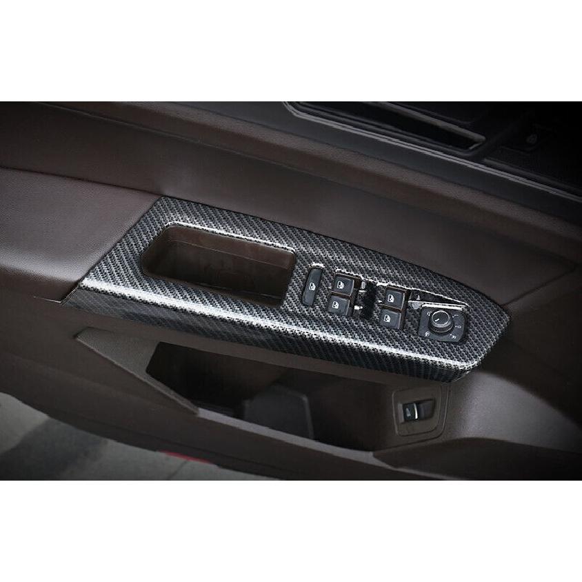 For VW Atlas 2018-2023 Carbon Fiber Window Lifting Lock Switch Panel Trim 4PCS