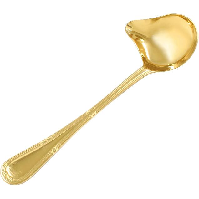 2 Pcs Stainless Steel Sauce Ladle with Pouring Spout, Long Handle Soup Ladle Gravy Ladle Sauce Drizzle Spoon Soup Spoon(Gold)