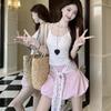 Pink Bow Tube Top Two Wear Women's Summer Pure Desire Sweet and Spicy Style Small Man Chest Wrap Inside Top Outside Wear