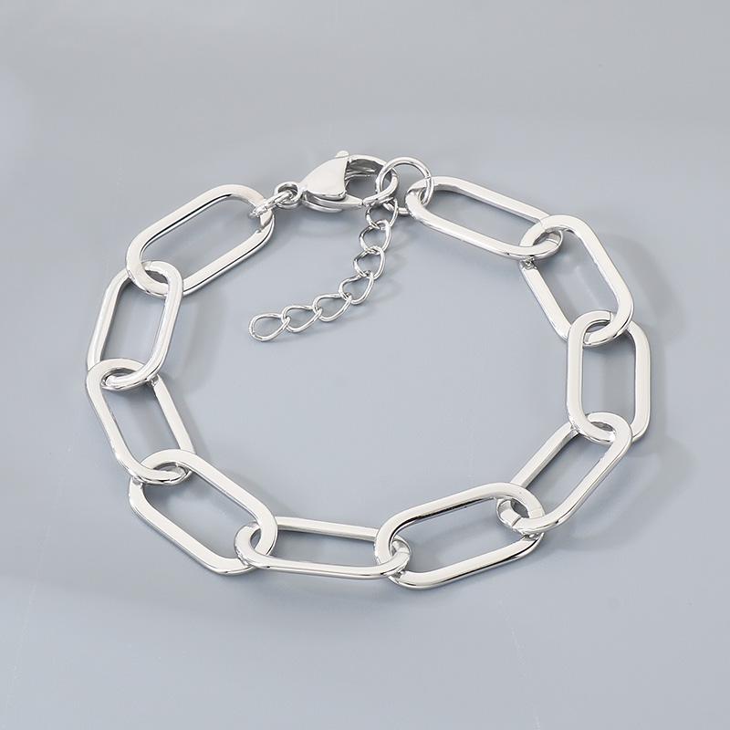 Kalen Stainless Steel Paperclip Chain Bracelet for Men Women Hop Hip Gold Color Accessory Adjustable Minimalist Fashion Jewelry