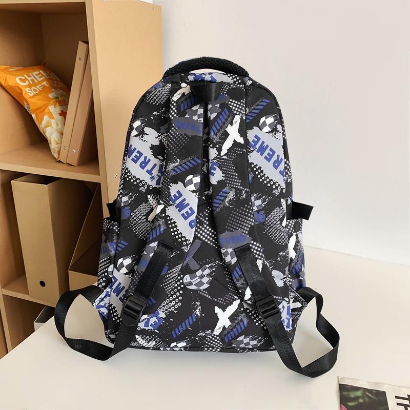 Women's Print Backpack Student Schoolbag Men's Large Capacity Travel Backpack