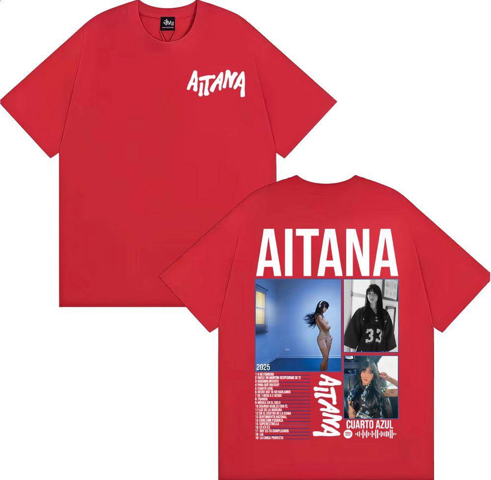 

Singer Aitana Cuarto Azul Tour Merch Cover T Shirt Unisex Women Fashion Trend Aesthetic Tshirts Cotton High Quality Casual Tshirt S