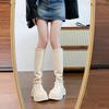 Autumn Winter Platform Thick Sole Women Knee High Boots Cosy Soft Leather Street Style  Mordern Long Booties Zapatos De Mujes