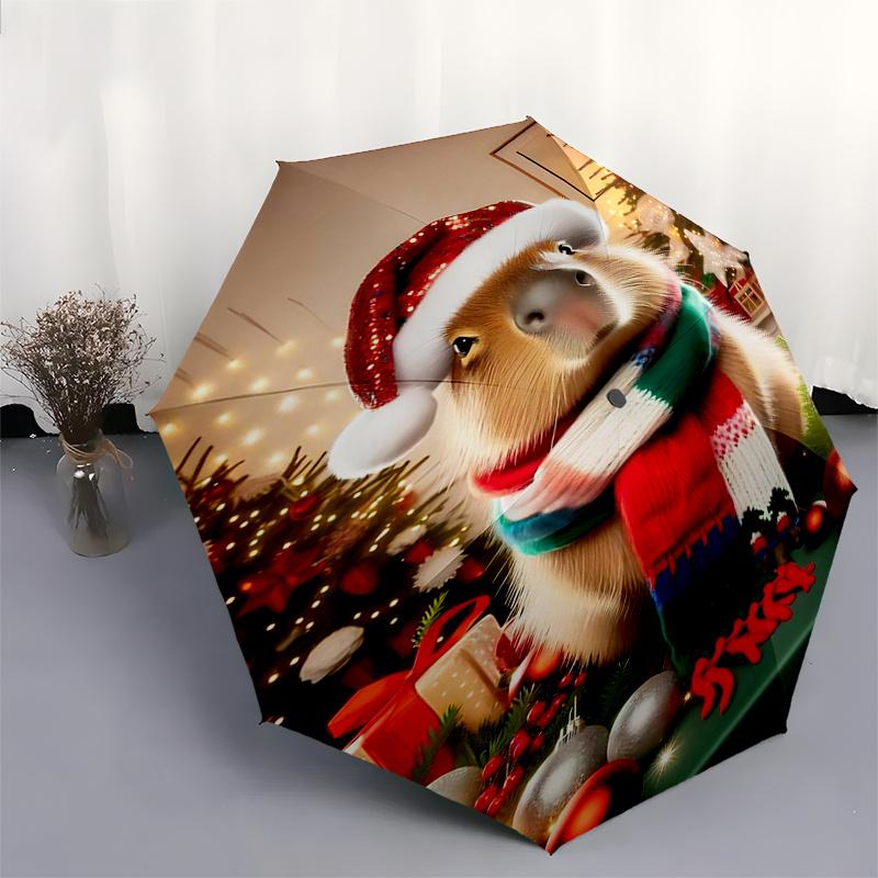 Capybara Themed Travel Umbrella 8 Ribs Automatic Opening and Closing,Portable Folding Design,Compact and Stylish Umbrella Suitable for Out